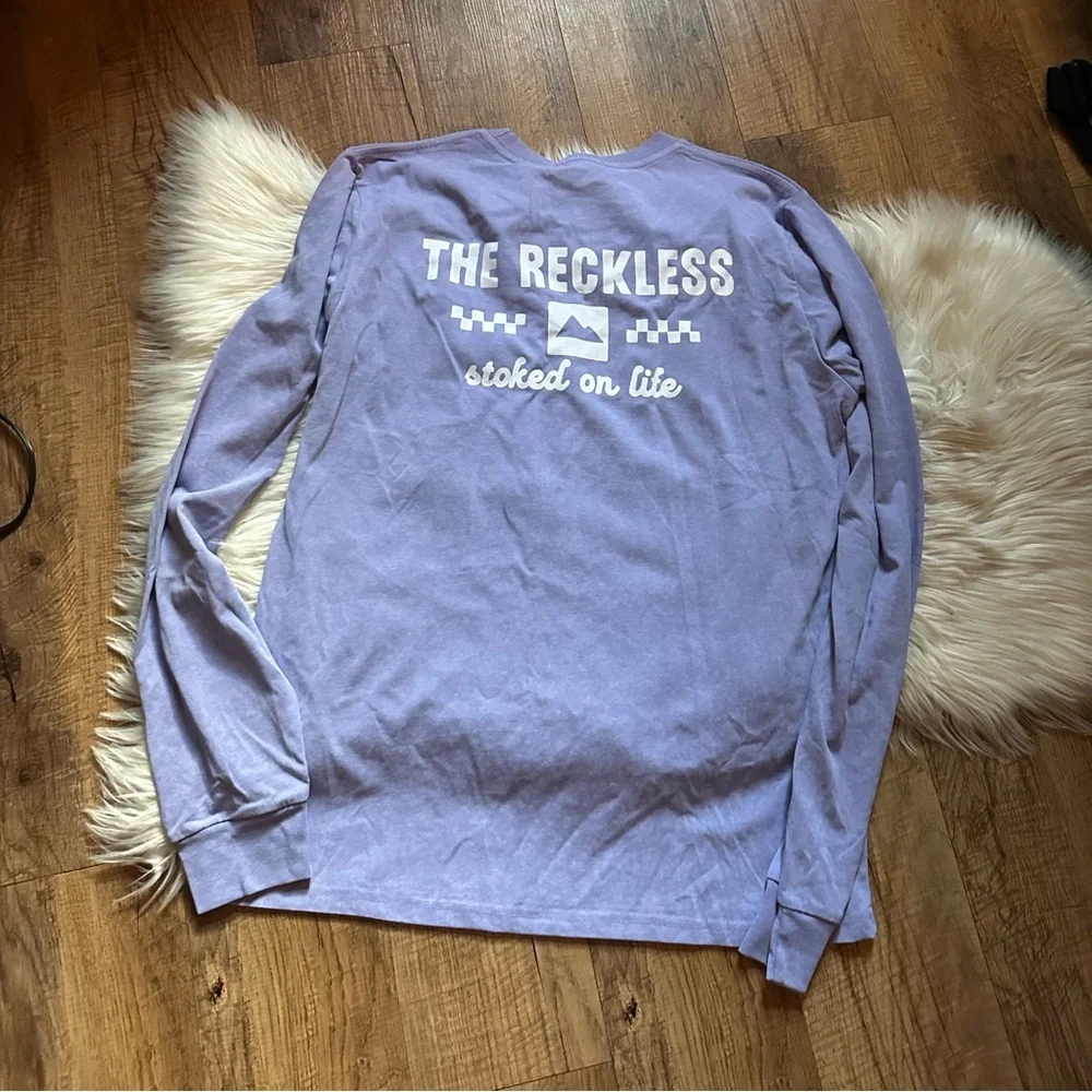 NWT The Reckless Women's Purple Long Sleeve Tee - Picture 3 of 5